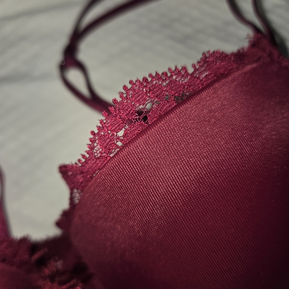 Chantelle Women's Burgundy Lace Bra - Picture 5 of 10
